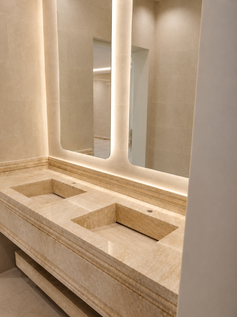 Marble work by Golden Crystals in Riyadh